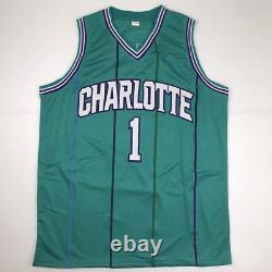 Autographed/Signed Muggsy Bogues Charlotte Teal Basketball Jersey PSA/DNA COA
