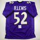 Autographed/signed Ray Lewis Baltimore Purple Football Jersey Psa/dna Coa