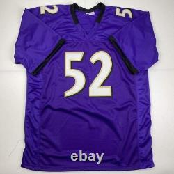 Autographed/Signed Ray Lewis Baltimore Purple Football Jersey PSA/DNA COA