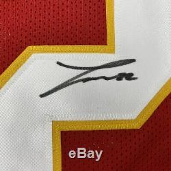 Autographed/Signed TYRANN MATHIEU Kansas City Red Football Jersey PSA/DNA COA