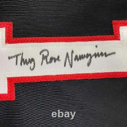 Autographed/Signed Thug Rose Namajunas UFC MMA Black Jersey Shirt PSA/DNA COA