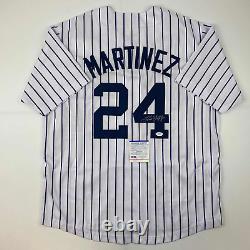 Autographed/Signed Tino Martinez New York Pinstripe Baseball Jersey PSA/DNA COA