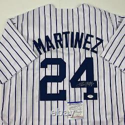 Autographed/Signed Tino Martinez New York Pinstripe Baseball Jersey PSA/DNA COA