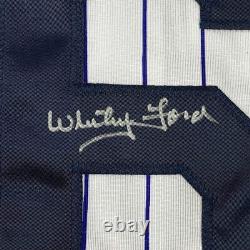 Autographed/Signed WHITEY FORD New York Pinstripe Baseball Jersey PSA/DNA COA #3