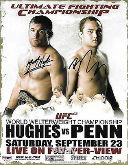 BJ Penn & Matt Hughes Signed UFC 63 8.5x11 Poster PSA/DNA COA 06 Photo Autograph