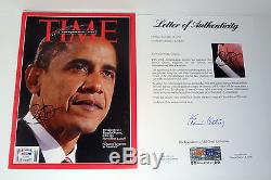 Barack Obama President Signed Autograph Election Time Magazine Psa/dna Coa