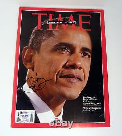 Barack Obama President Signed Autograph Election Time Magazine Psa/dna Coa