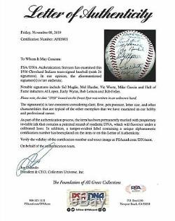 Beautiful 1956 Cleveland Indians Team Signed AL Baseball PSA DNA COA