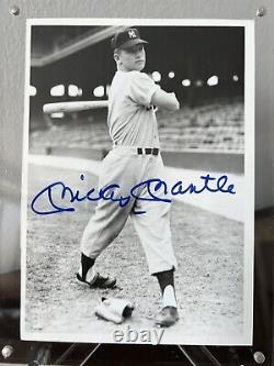 Beautiful Signed Mickey Mantle 1951 Rookie Year Photo Approx 5x7 PSA DNA COA