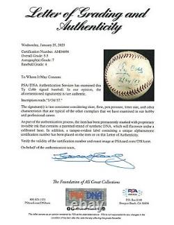 Beautiful Ty Cobb Single Signed Baseball PSA DNA COA