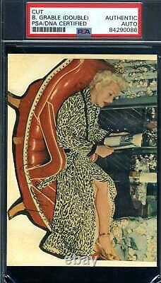 Betty Grable PSA DNA Coa Signed Twice 1950`s Photo Autograph