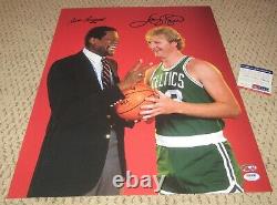 Bill Russell Larry Bird Signed 16x20 Photo Autograph Boston Celtics Psa Dna Coa