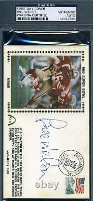 Bill Walsh Psa Dna Coa Autograph 1989 Fdc Hand Signed Authentic