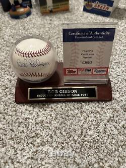 Bob Gibson Autographed Official Rawlings Hall of Fame Baseball COA PSA/DNA