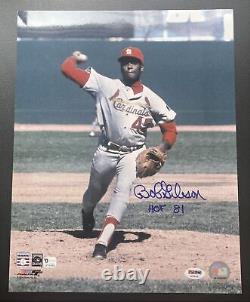 Bob Gibson signed 11x14 photo autograph auto PSA/DNA COA with ticket & top loader