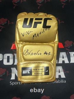 Brandon Moreno Autographed UFC MMA Gold Glove Auto Viva Mexico PSA DNA COA