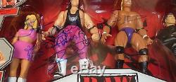 Bret Hart Sunny & Sid Signed WWF WWE 1997 Raw Action Figure Set PSA/DNA COA Auto