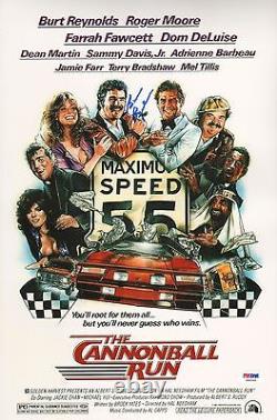 Burt Reynolds Signed Cannonball Run 11x17 Poster Photo PSA/DNA COA Movie Picture