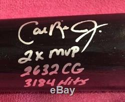 CAL RIPKEN JR Signed Black Bat With 3 Inscriptions PSA DNA COA Baltimore Orioles