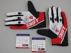 CHAD REED Hand Signed PAIR Moto X Gloves + BONUS + PSA DNA COA's