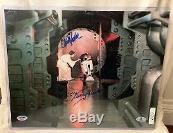 Carrie Fisher Kenny Baker Dual Signed 11x14 Photo With PSA/DNA And BAS COA