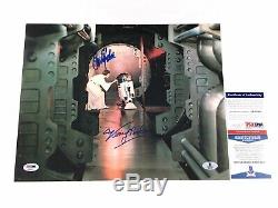 Carrie Fisher/ Kenny Baker Signed 11x14 Photo Star Wars BAS PSA/DNA Coa