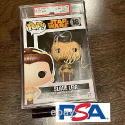 Carrie Fisher Signed Slave Leia Funko Pop Star Wars #18 PSA/DNA COA Encapsulated