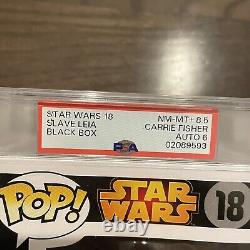 Carrie Fisher Signed Slave Leia Funko Pop Star Wars #18 PSA/DNA COA Encapsulated