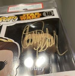 Carrie Fisher Signed Slave Leia Funko Pop Star Wars #18 PSA/DNA COA Encapsulated