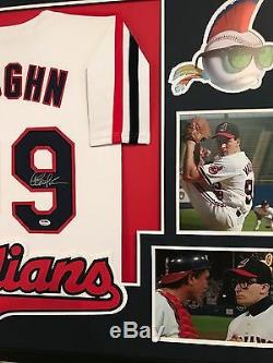 Charlie Sheen Autographed Custom Framed Cleveland Indians Jersey 1 PSA/DNA COA