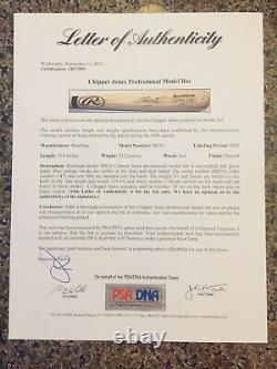 Chipper Jones Game Used Baseball Bat PSA/DNA COA, 2008 Season, Silver Slugger