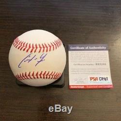 Christian Yelich Autographed Baseball with PSA/DNA COA Milwaukee Brewers MVP