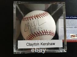 Clayton Kershaw Signed Oml Game Baseball La Dodgers Auto Psa/dna Coa Mlb