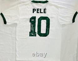 Cosmos Pele Authentic Signed Soccer Jersey Collar White Brazil PSA/DNA COA