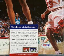 DENNIS RODMAN RARE 11x14 SIGNED AUTO MULTI INSCRIBED WHITE INK BULLS PSA DNA COA