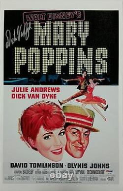DICK VAN DYKE Signed 11x17 Canvas Photo Mary Poppins Movie Poster with PSA/DNA COA