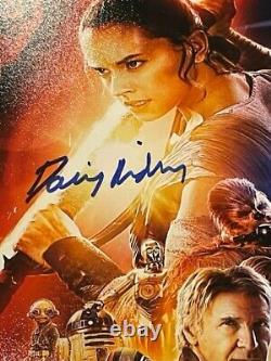 Daisy Ridley Signed Star Wars 11x17 Movie Poster Photo Rey PSA DNA COA
