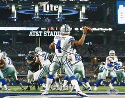 Dak Prescott Signed Autographed Dallas Cowboys 8x10 Photo Psa/Dna Coa Read