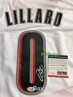 Damian Lillard Autograph Rookie(home White)jersey Psa/dna Authenticated Auto Coa