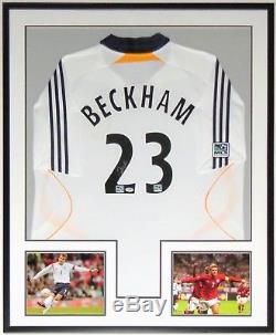 David Beckham Autographed Galaxy Jersey Psa Dna Coa Custom Framed & 8x10 Photo