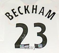 David Beckham Autographed Galaxy Jersey Psa Dna Coa Custom Framed & 8x10 Photo