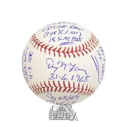 Denny McLain Autographed Official MLB Baseball PSA/DNA COA 16 Inscriptions