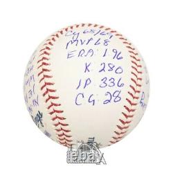 Denny McLain Autographed Official MLB Baseball PSA/DNA COA 16 Inscriptions