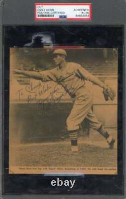 Dizzy Dean PSA DNA Coa Signed Cut Photo Autographed