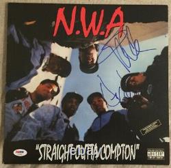 Dr. Dre & Ice Cube Signed NWA Straight Outta Compton Record Album PSA/DNA COA