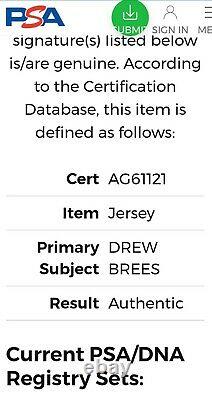 Drew Brees signed jersey Auto Psa/dna Coa. Nike white w tags. Hall of fame Goat