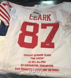 Dwight Clark Signed 49ers Jersey Inscribed The Catch & 1-10-82 PSA/DNA COA