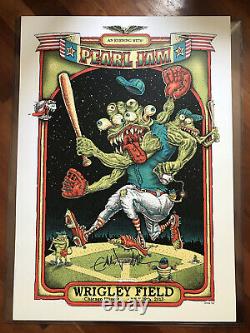 Eddie Vedder Signed Autographed Wrigley Field Pearl Jam Poster Psa Dna Coa