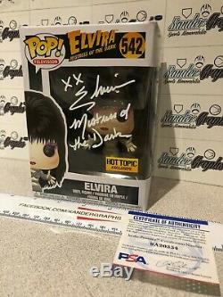 Elvira Cassandra Peterson Signed Autographed Funko Pop-psa Dna Coa Mistress Insc