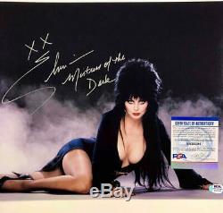 Elvira Mistress of the Dark autograph signed 11x14 Photo PSA/DNA Witness COA